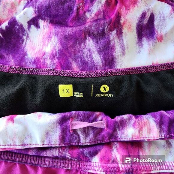 Xersion Athletic Shorts Womns SZ 1X Athleisure Exercise Workout Gorpcore Tie Dye - Picture 3 of 4